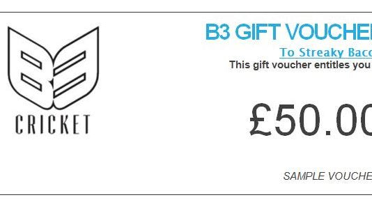 Cricket bat gift card